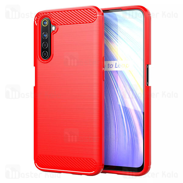 قاب محافظ ژله ای Realme 6 Pro Fiber Carbon Rugged Armor Case