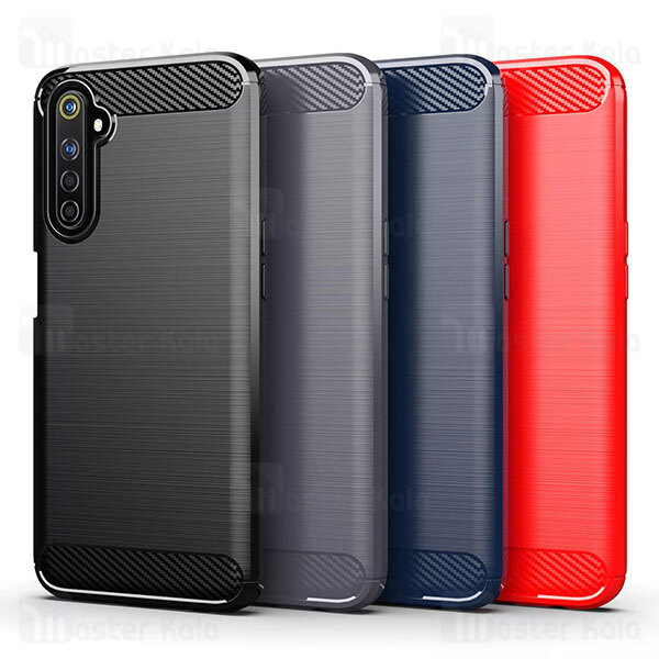 قاب محافظ ژله ای Realme 6 Pro Fiber Carbon Rugged Armor Case