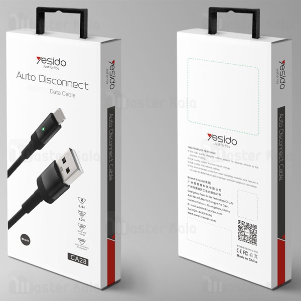 کابل میکرو یو اس بی یسیدو Yesido CA28 Auto Disconnect 2.4A دارای قطع کن خودکار