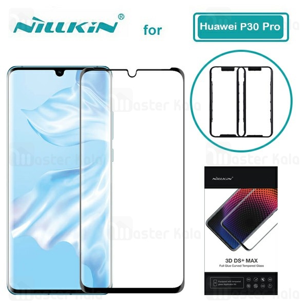 محافظ صفحه شیشه ای تمام صفحه تمام چسب نیلکین Huawei P30 Pro Nillkin 3D DS+ Max