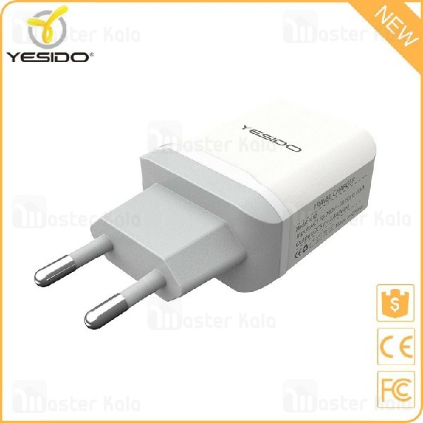 شارژر دیواری دو پورت یسیدو Yesido YC10 Travel Charger با توان 2.4 آمپر