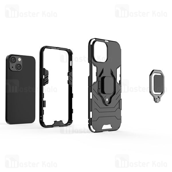 قاب ضد ضربه Apple iPhone 13 Black Panther KEYSION Shockproof Armor Ring Holder Case