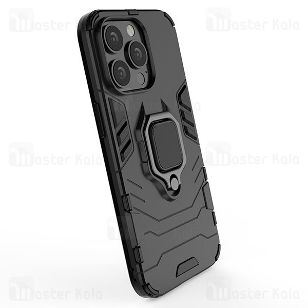 قاب ضد ضربه Apple iPhone 13 Pro Black Panther KEYSION Shockproof Armor Ring Holder Case