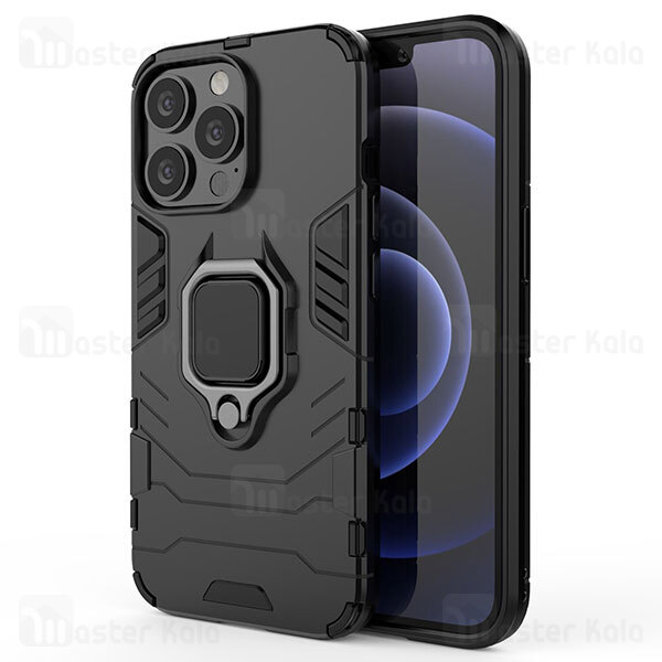 قاب ضد ضربه Apple iPhone 13 Pro Black Panther KEYSION Shockproof Armor Ring Holder Case