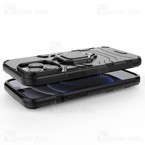 قاب ضد ضربه Apple iPhone 13 Pro Max Black Panther KEYSION Shockproof Armor Ring Holder Case