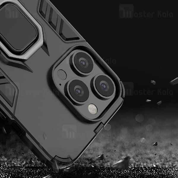 قاب ضد ضربه Apple iPhone 13 Pro Max Black Panther KEYSION Shockproof Armor Ring Holder Case