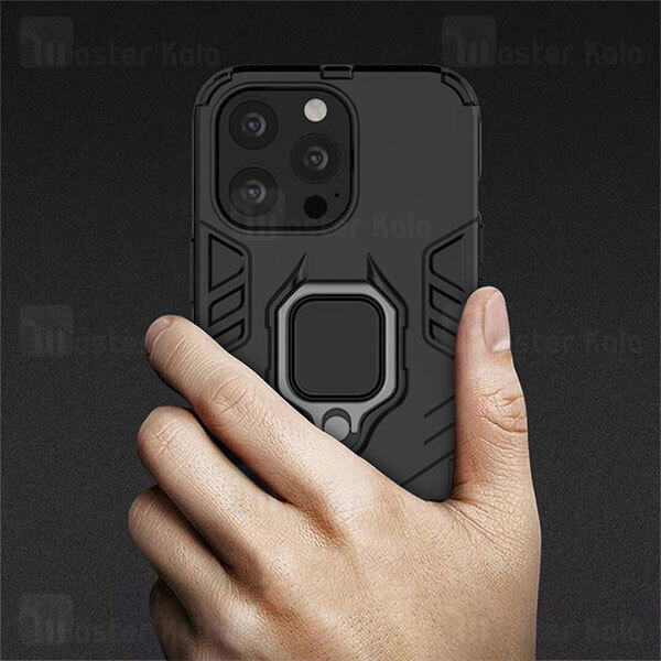 قاب ضد ضربه Apple iPhone 13 Pro Max Black Panther KEYSION Shockproof Armor Ring Holder Case