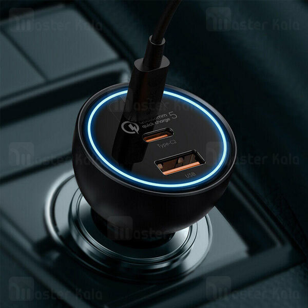 شارژر فندکی فست شارژ بیسوس Baseus QC5.0 C+C+U Car Charger TZCCZM-0G توان 160 وات همراه با کابل