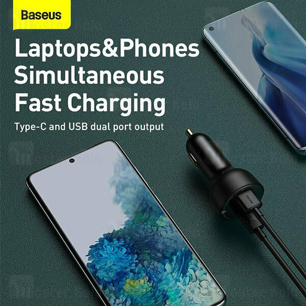 شارژر فندکی Baseus Superme Digital Display Dual U + C PPS Car Charger 100W CCZX-01
