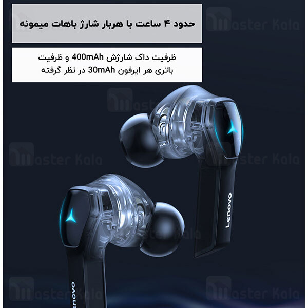 هندزفری بلوتوث دوگوش لنوو Lenovo HQ08 True Wireless Gaming Earbuds