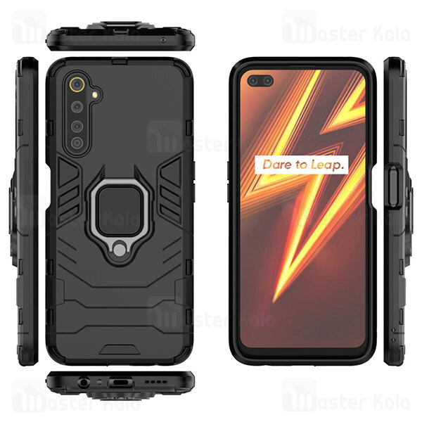 قاب ضد ضربه Realme 6 Pro Black Panther KEYSION Shockproof Armor Ring Holder Case