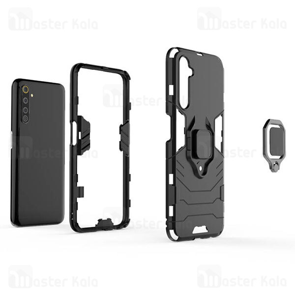 قاب ضد ضربه Realme 6 Pro Black Panther KEYSION Shockproof Armor Ring Holder Case