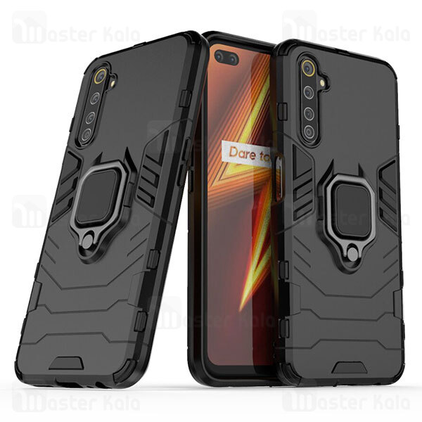 قاب ضد ضربه Realme 6 Pro Black Panther KEYSION Shockproof Armor Ring Holder Case