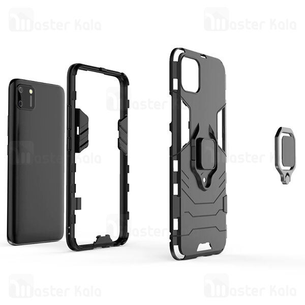 قاب ضد ضربه Realme C11 Black Panther KEYSION Shockproof Armor Ring Holder Case