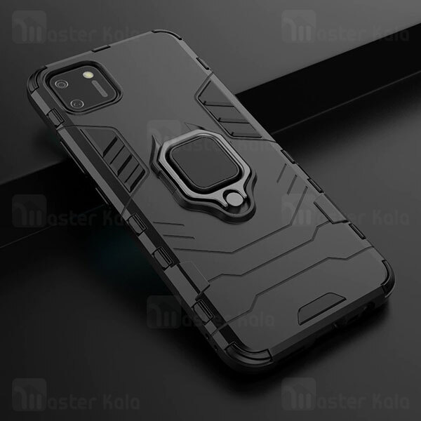 قاب ضد ضربه Realme C11 Black Panther KEYSION Shockproof Armor Ring Holder Case