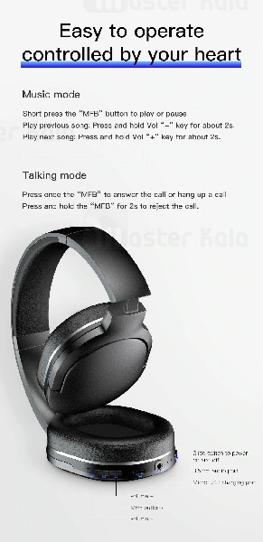 هدفون بلوتوث بیسوس Baseus Encok D02 Wireless Bluetooth Headphone