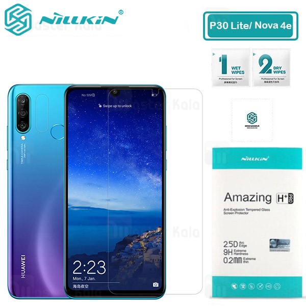 محافظ صفحه شیشه ای نیلکین هواوی Huawei P30 Lite / Nova 4e Nillkin H+ Pro + محافظ لنز