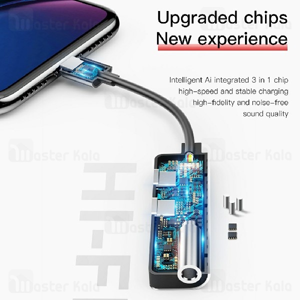 کابل تبدیل Lightning اتصال همزمان هندزفری و شارژر Baseus Audio Converter CALL52-01