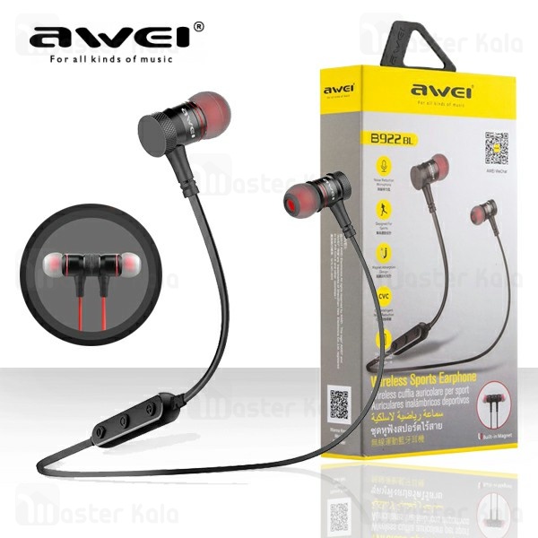 هندزفری بلوتوث اوی AWEI B922bl Wireless Earphone طراحی مگنتی