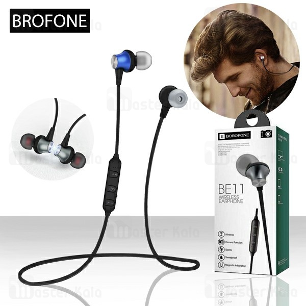 هندزفری بلوتوث بروفون Borofone BE11 Wireless Magnetic Earphone طراحی مگنتی