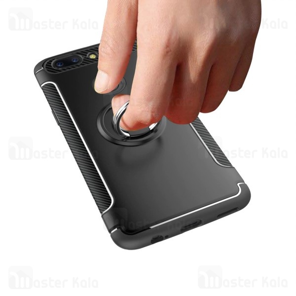 قاب OnePlus 5T Fiber Carbon Rugged Armor Magnetic Ring Case