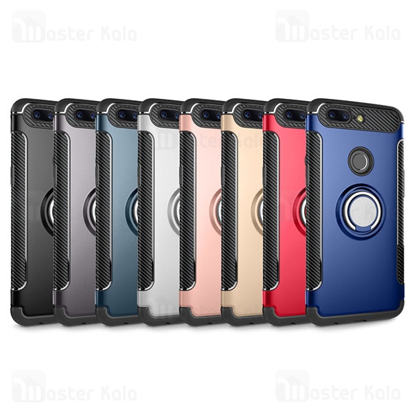 قاب OnePlus 5T Fiber Carbon Rugged Armor Magnetic Ring Case