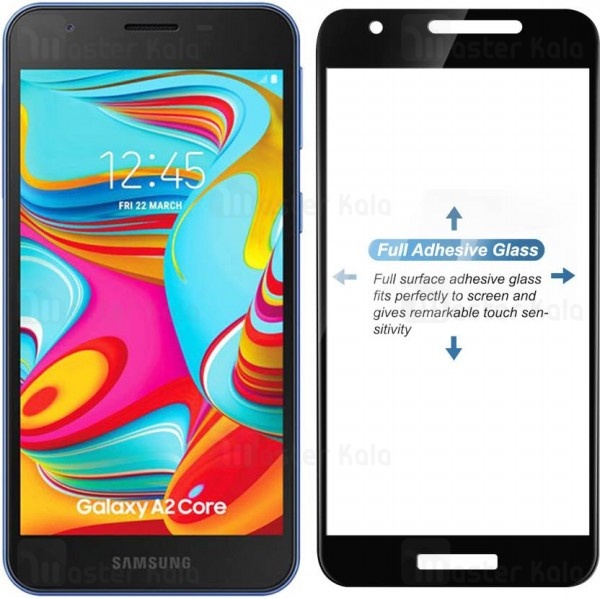 محافظ صفحه شیشه ای تمام صفحه تمام چسب سامسونگ Samsung Galaxy A2 Core Mocol Glass