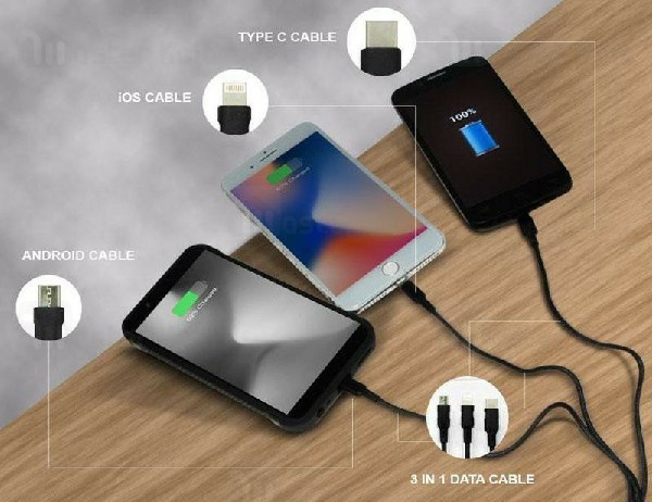 کابل سه سر باوین Bavin CB-076 3 in 1 Cable توان 2.4 آمپر و طول 1.2 متر