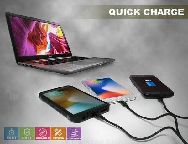 کابل سه سر باوین Bavin CB-076 3 in 1 Cable توان 2.4 آمپر و طول 1.2 متر