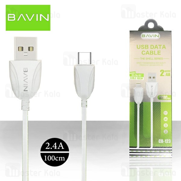 کابل Type C باوین Bavin CB-123 USB Cable توان 2.4 آمپر و طول 1 متر