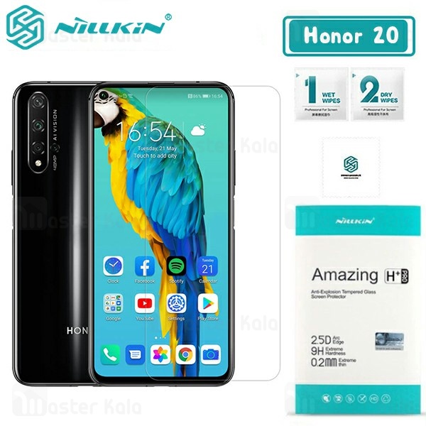 محافظ صفحه شیشه ای نیلکین Huawei Honor 20 / Honor 20 Pro / Nova 5T Nillkin H+ Pro + محافظ لنز