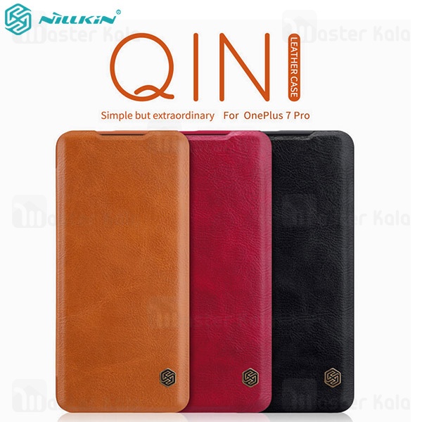 کیف چرمی نیلکین وان پلاس OnePlus 7 Pro Nillkin Qin Leather Case