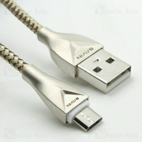 کابل میکرو یو اس بی باوین Bavin CB-069 USB Cable توان 2.4 آمپر و بدنه کنفی