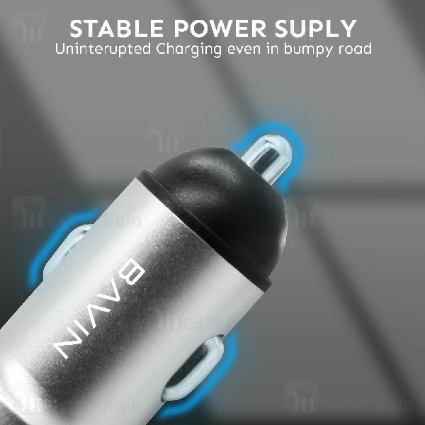 شارژر فندکی باوین Bavin PC398 Car Charger توان 2.4 آمپر همراه با کابل