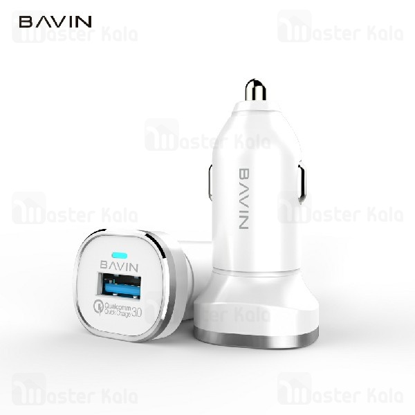 شارژر فندکی فست شارژ باوین Bavin PC533 QC3.0 Car Charger همراه با کابل