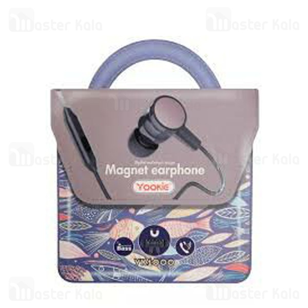 هندزفری سیمی یوکی Yookie YK1000 Magnet Earphone طراحی مگنتی