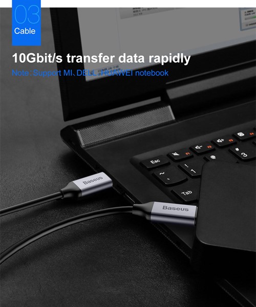 کابل شارژ و انتقال تصویر تایپ سی بیسوس Baseus C-Video Functional Notebook C To C