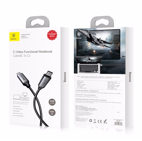 کابل شارژ و انتقال تصویر تایپ سی بیسوس Baseus C-Video Functional Notebook C To C