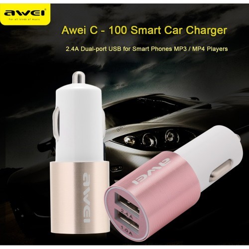 شارژر فندکی 2 پورت اوی Awei C-100