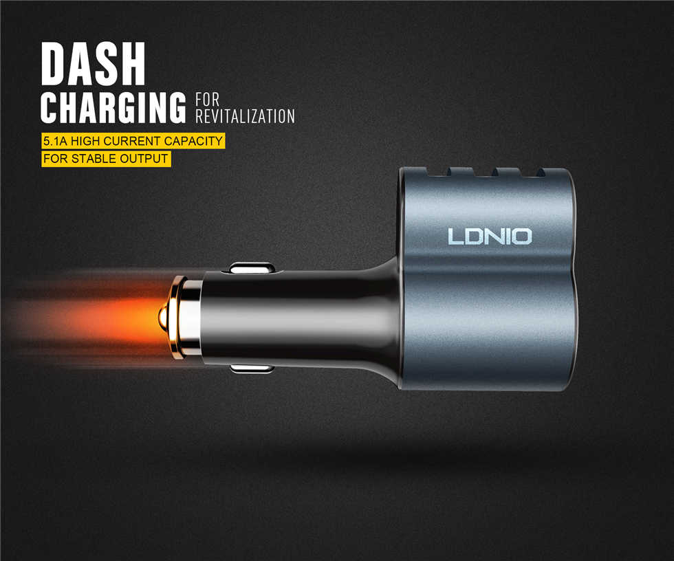 شارژر فندکی 3 پورت الدینیو LDNIO CM11