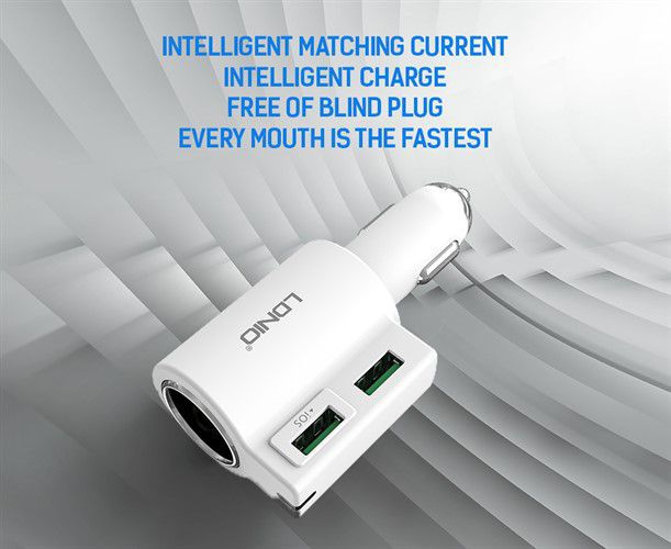 شارژر فندکی 2 پورت LDNIO الدینیو CM10