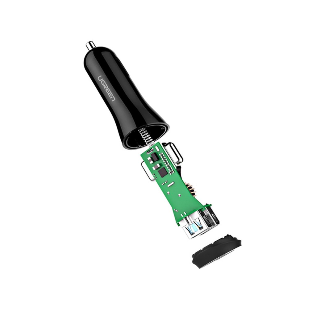 شارژر فندکی 2 پورت یوگرین UGREEN CD114 با لایتنینگ آیفون