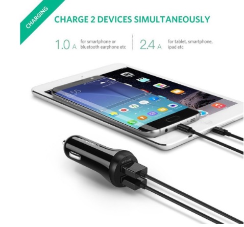 شارژر فندکی 2 پورت یوگرین UGREEN CD114 با لایتنینگ آیفون