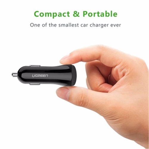 شارژر فندکی 2 پورت یوگرین UGREEN CD114 با لایتنینگ آیفون