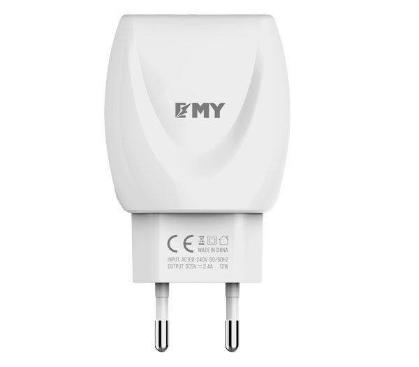 شارژر دیواری 2 خروجی امی Emy مدل MY-221 همراه با کابل