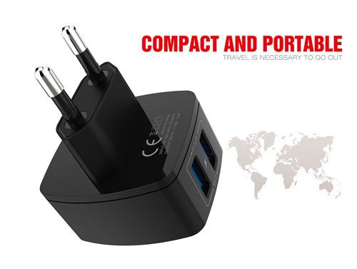 شارژر دیواری 2 خروجی امی Emy مدل MY-227 همراه با کابل میکرو