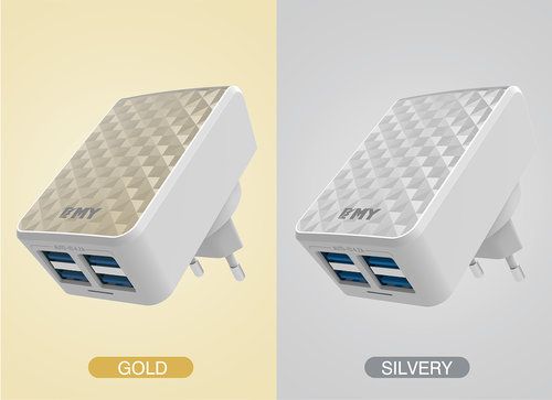 شارژر دیواری 4 پورت امی Emy مدل MY-262 همراه با کابل
