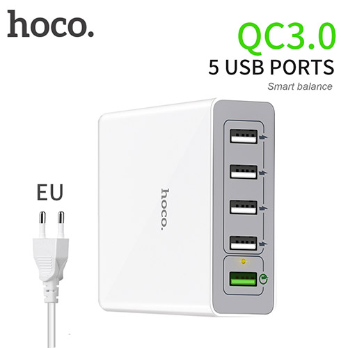 هاب شارژر هوکو HOCO C18A دارای 5 پورت فست شارژ