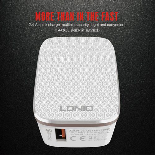 شارژر فست شارژ 2.4 آمپر Qualcomm 2.0 الدینیو LDNIO A1204Q