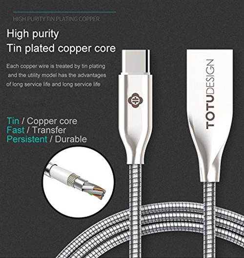 کابل Type C توتو TOTU LI28 Zinc Alloy